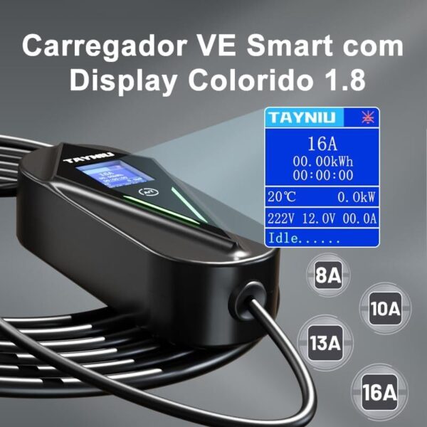 51TYoIpGIKL._AC_.jpg Carregador Portátil Carro Elétrico TAYNIU 3.5KW Carregador de Ev 8A 10A 13A 16A Tipo 2 Dispensa Aterramento Cabo De 5M Wallbox EV Compatível com BYD BMW Volvo Carro Voltix