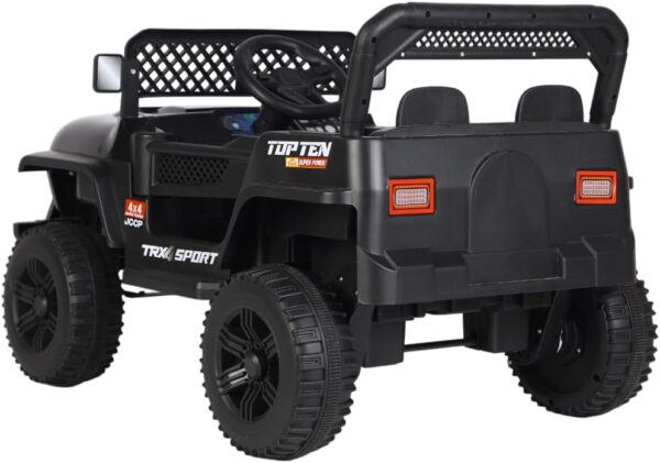 Bang Toys - Carrinho Elétrico Infantil Adventure 12V - com Luzes de LED, Sons, Entrada USB/MP3, Bluetooth, Controle Remoto - Suporta até 50kg - Cor Preto