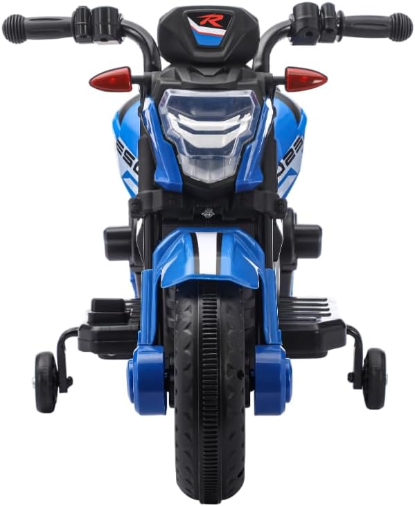 Bang Toys - Moto Elétrica Infantil Syren X2 12V - com Rodas de Treinamento, Luz de LED, Sons Realistas, Entrada USB/MP3 - Suporta até 25kg - Cor Azul