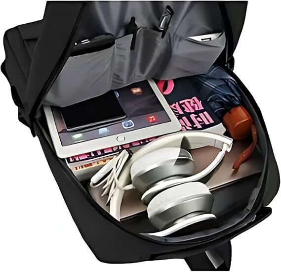 51WX-8thnDL._AC_.jpg Mochila Executiva Masculina para Notebook 15.6” com Saída USB, Zíper Impermeável e Design Slim Ergonômico – Mochila de Trabalho, Viagem e Estudos