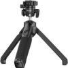 HollyWave Mini Tripé de Mão/Mesa TT38 para Câmeras e Celular, Abertura Rápida, Cabeça Esférica 360°, Montagem 1/4", Design Portátil
