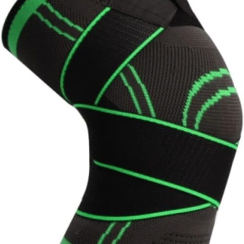 51XAaJDpnrL._AC_SL1200_.jpg Joelheira de Compressão Esportiva Elástica Corrida Bike Futebol com Bandagem