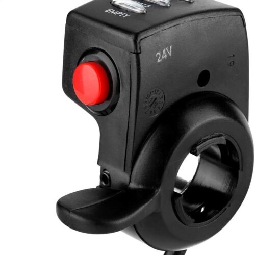 Conjunto de Acelerador de Polegar Giratório para Bicicleta Elétrica de 24V E Bike Com Exibição de Capacidade Bateria Design Durável E Sem Interferências Controle de Velocidade