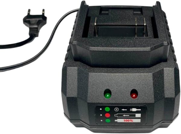 Carregador de Bateria 21V com Indicador LED, Preto, Carregador Rápido para Ferramentas Elétricas