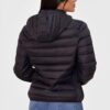 Jaqueta Puffer Bobojaco Feminina Casaco Corta Vento Acolchoada Impermeável Bolsos Capuz Removível