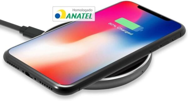 51cxmNMm3yL._AC_SL1000_.jpg Geonav Carregador por Indução de mesa 10W, vidro, carregamento rápido, compatível com aparelhos Android e iPhones com padrão Qi, QI10WG, Preto