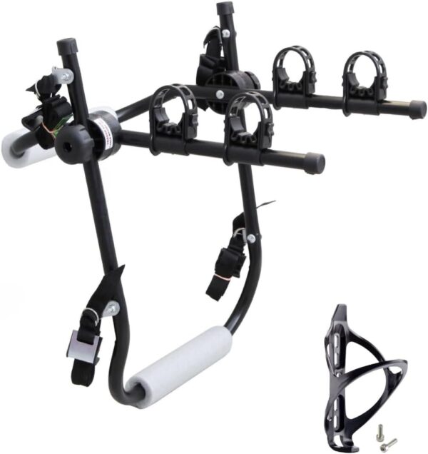 51eaFe1CBzL._AC_SL1200_.jpg TRUE SPORT Suporte Transbike Universal para 2 Bicicletas, Compatível com Carros Sedan, Hatch e SUV, Preto