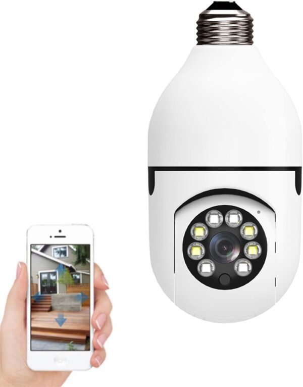 Câmera Segurança Lâmpada Ip Wifi 360° Full HD Inteligente