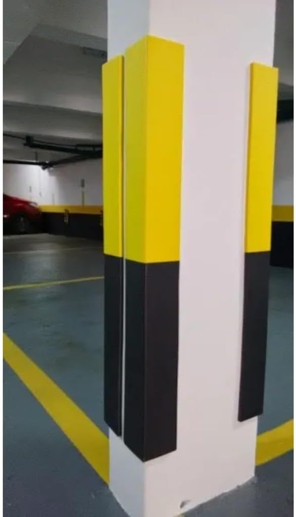 51l-1AYqA2L._AC_SL1024_.jpg Protetor de Coluna para Estacionamento em EVA, Preto e Amarelo, 80x10x1cm, Adesivado, para Garagem e Condomínio