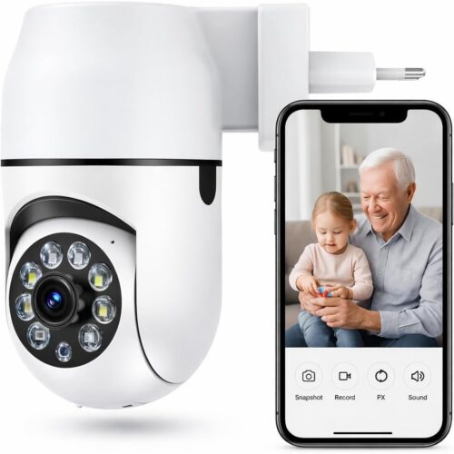 51n3mVgTqaL._AC_SL1024_.jpg Câmera Tomada de Segurança e Vigilancia Tomada Sem Fio 2MP WiFi Visão 360° HD 1080p Câmera IP Infravermelho Controle via App 2 Modos de Visão Noturna Áudio Bidirecional Detecção de Movimento Premium