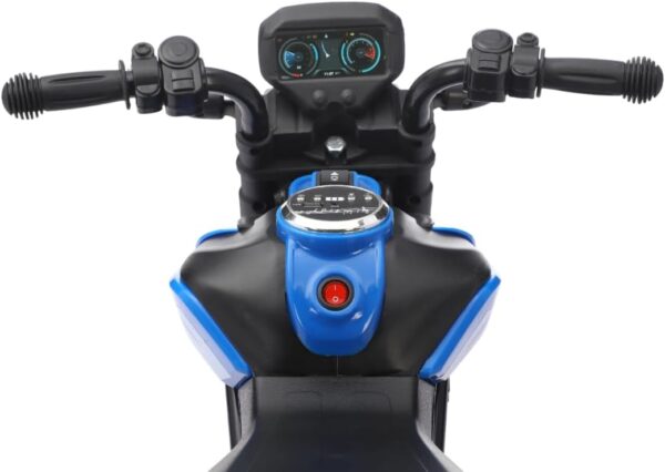 Bang Toys - Moto Elétrica Infantil Syren X2 12V - com Rodas de Treinamento, Luz de LED, Sons Realistas, Entrada USB/MP3 - Suporta até 25kg - Cor Azul