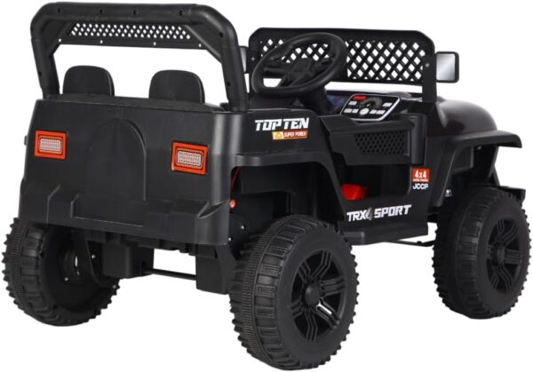 Bang Toys - Carrinho Elétrico Infantil Adventure 12V - com Luzes de LED, Sons, Entrada USB/MP3, Bluetooth, Controle Remoto - Suporta até 50kg - Cor Preto