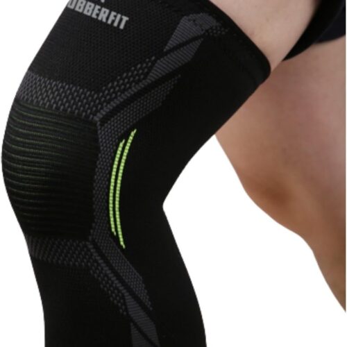 51ow1D4CeWL._AC_SL1200_.jpg Joelheira de Compressão Profissional Armor para Academia Crossfit Musculação Corrida Bike Volei Basquete - Para proteção e recuperação do joelho (G, Verde), Rubber Fit