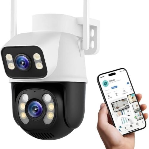 51peA8TV9wL._AC_SL1000_.jpg Câmera De Segurança Sem Fio Wi-fi Externa Interna HD 3MP Lente Dupla Giratória Smart IP66 Prova D'água Visão Noturna Infravermelho Chamada de Voz Bidirecional Premium