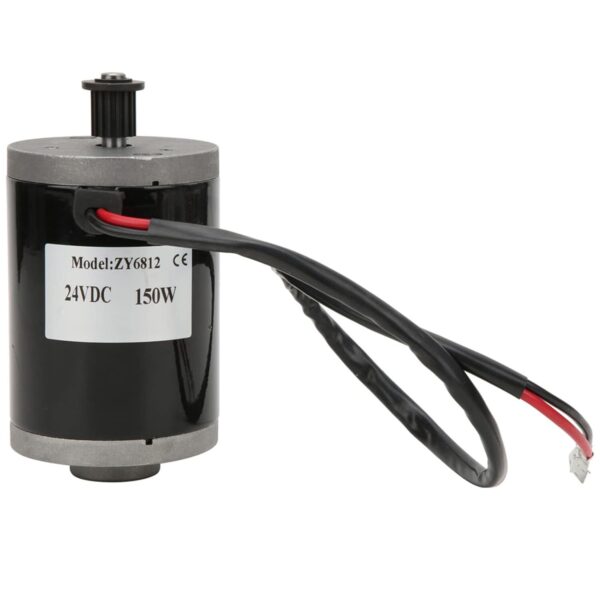 51qiUKjLdKL._SL1500_.jpg KIMISS Motor de Escova Elétrica ZY6812 24V 150W Com Polia de Metal para Bicicletas Elétricas e Scooters - Roda Dentada de Corrente DC, Design Compacto, Desempenho Estável