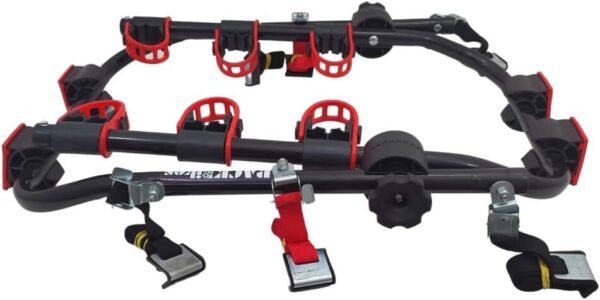 Suporte para bicicleta Transbike para 3 bicicletas Preto tira Vermelha Carros Sedan Hatch
