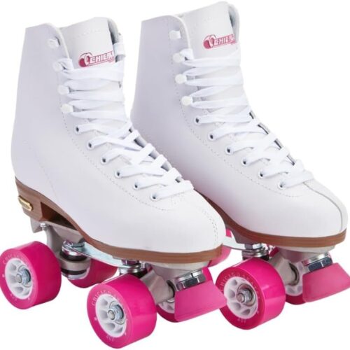 51sIckj6HyL._AC_SL1080_.jpg Chicago Patins femininos clássicos – Patins brancos