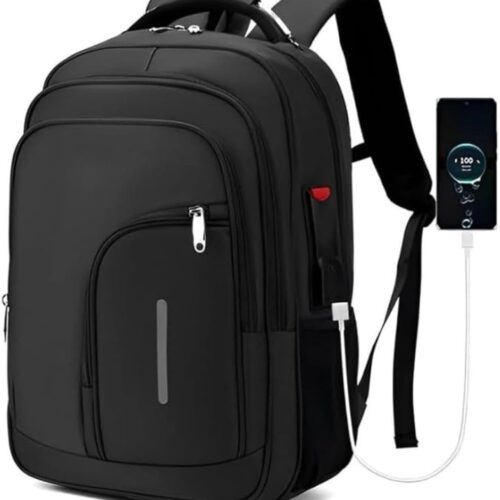 51sYkM0eKeL._AC_SL1080_.jpg Mochila Masculina Reforçada Executiva Grande Mochila para Notebook Trabalho Viagem Escola com Cabo de Aço Impermeável Antifurto com Saídas USB/Fone de Ouvido Unissex