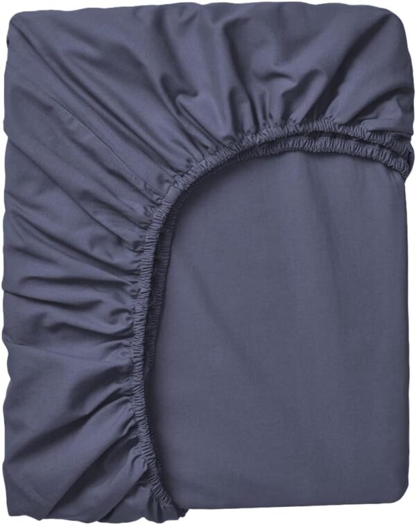 Decolab Jogo de Lençol Malha 100% Algodão Extra Macio - Roupa De Cama Antiácaro, Inclui Lençol Com Elástico (Forro) E Fronhas (Azul-marinho, Solteiro Simples)