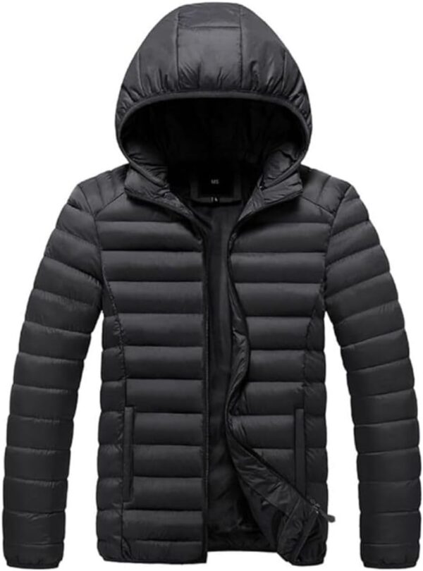 Jaqueta Puffer Bobojaco Feminina Casaco Corta Vento Acolchoada Impermeável Bolsos Capuz Removível