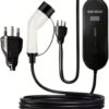 Carregador Portátil para Carro Elétrico, Tipo 2, 20A, 7kW, Bivolt