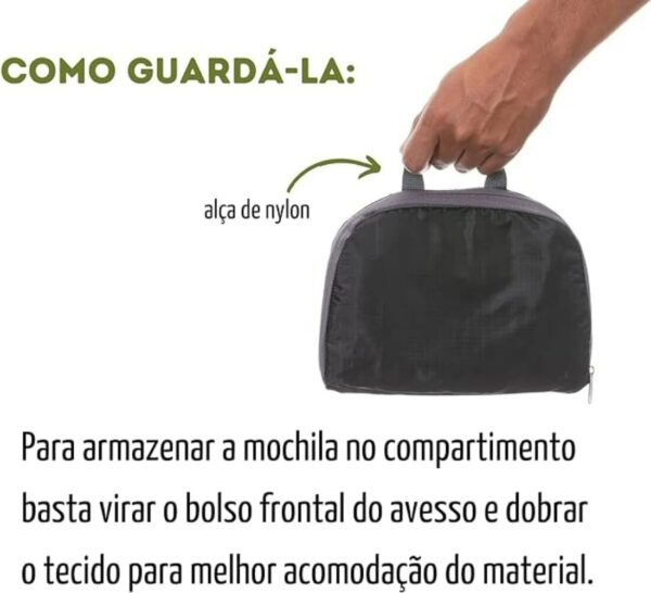 Mochila Dobrável Impermeável Nylon Esportiva Escolar 25L Resistente à Água (Azul Marinho)