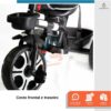 Triciclo Infantil Bebê Baby Style 2 em 1 com Assento Giratório 360°, Capota Removível e Haste de Empurrar – Certificado INMETRO (Preto)