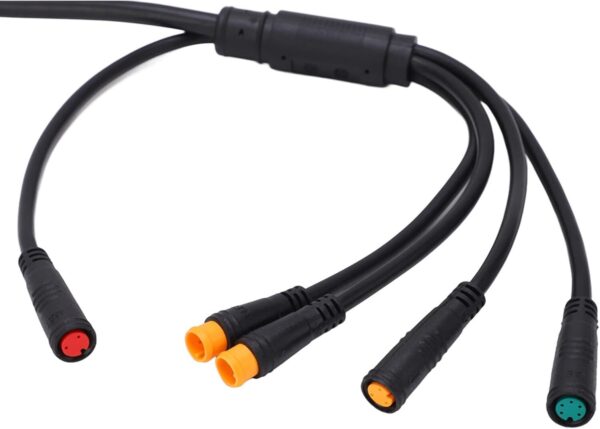 51y4Zrglk4L._AC_SL1500_.jpg Fio De Cabo De Extensão à Prova D'água De Linha De Conversão,Cabo De Bicicleta Elétrica De 1 A 5, Conectores De Cabo De Bateria De Lítio De Borracha Plástica Controlador De Freio De Lâmpada Acelerado