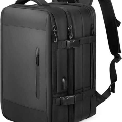 Mochila feminina de viagem grande, impermeável, aprovada como bagagem de mão, para trilha e esportes ao ar livre, B8 - Preto, X- Large