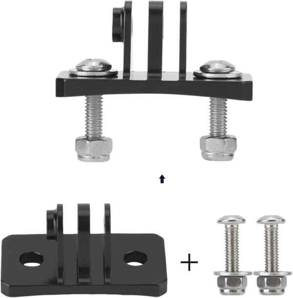 Suporte fixo para capacete, adaptador de liga de alumínio antideformação para câmeras de ação XiaoYi OSMO 7 6 5 4 (preto)