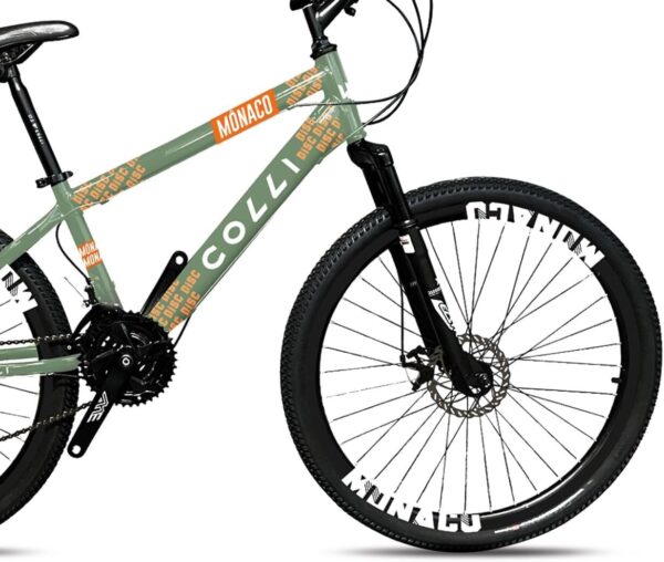 Colli Bike, Bicicleta Monaco, Aro 26, Freios a Disco, 21 Velocidades, Alavanca Rapid Fire 3/7V, Pedivela Triplo Aço, Selim Veloce PU C/Carrinho, Guidão Downhill