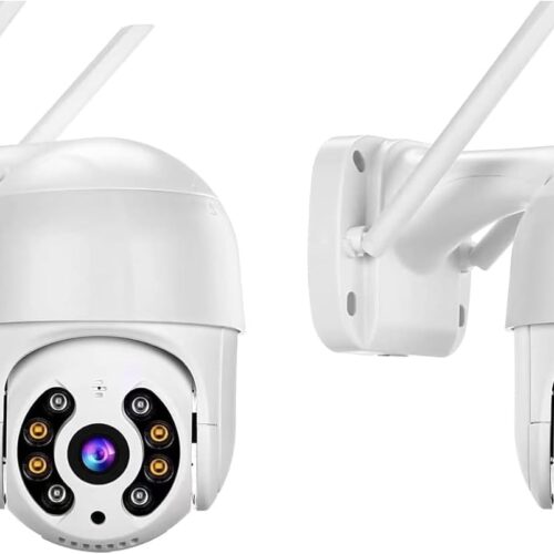KIT 2 Câmeras de Segurança Domo WiFi PTZ externa, Câmera IP sem fio com visão de 360°, Visão noturna colorida, Áudio bidirecional, Detecção de movimento, Alerta de atividade - BELLA NET