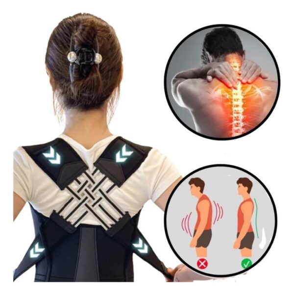 611a1WHVkHL._SL1080_.jpg Colete Corretor de Postura Ortopédico Ajustável Postufit – Cinta Lombar e Cervical para Coluna, Alívio de Dores nas Costas, Melhora a Postura e o Sono, Produto - Velcro/unisex (Grande)