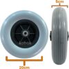 Roda Dianteira Pneu Maciço 200x50 Aro 8" para Cadeira De Rodas 1 unidade