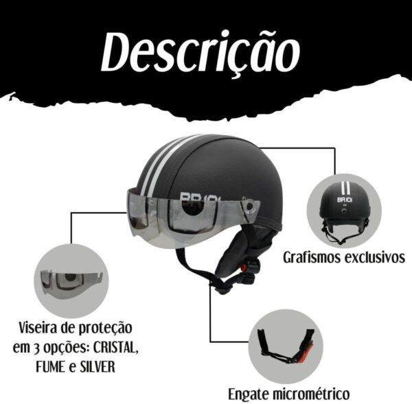 6134bQacUL._AC_SL1200_.jpg Capacete Coquinho Scooter Elétrica Bike Skate Patinete BR 101 Premium Viseira Silver