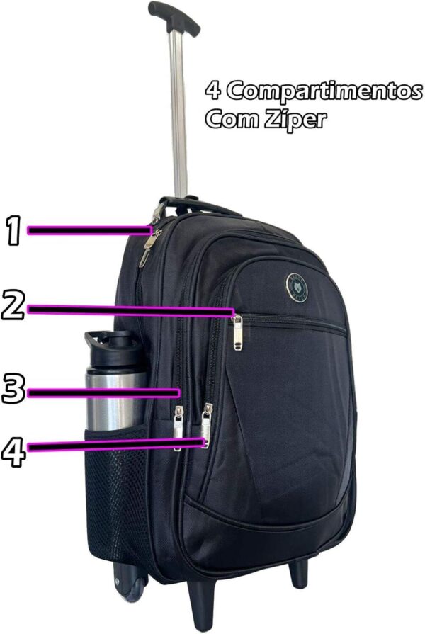 Mochila Escolar De Rodinha Reforçada Juvenil Masculino/Feminina