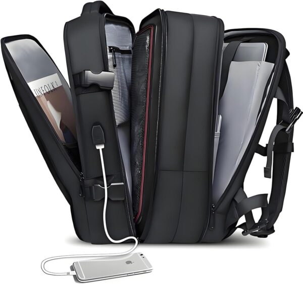 613o1RrqyAL._AC_SL1200_.jpg Romantic Crown Mochila de Viagem Expansivel Masculina Feminina, Mochila Para Notebook Executiva Impermeável Reforçada Cabo USB, Trabalho, Escola, Viagens