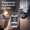 Câmera de Segurança WiFi Externa HD 3MP, IP Sem Fio com Visão Noturna Infravermelha, Dupla Lente Grande Angular, À Prova D'Água IP66, Detecção de Movimento e Áudio Bidirecional