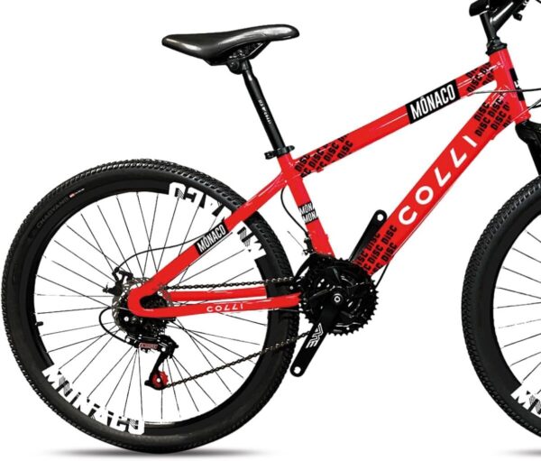 61510FQ5aBL._AC_SL1500_.jpg Colli Bike, Bicicleta Monaco, Aro 26, Freios a Disco, 21 Velocidades, Alavanca Rapid Fire 3/7V, Pedivela Triplo Aço, Selim Veloce PU C/Carrinho, Guidão Downhill