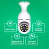 Câmera Segurança Lâmpada Ip Wifi 360° Full HD Inteligente