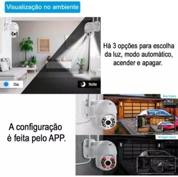 Câmera de Segurança wi-fi 360º Full HD bivolt inteligente Smart Detecção de Movimento sem fio giratória 360 com aúdio, Icsee a prova dagua Espiã Full HD 1080p IP66 Infravermelho Visão Noturna