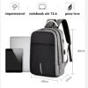 Mochila Executiva Impermeável Usb Senha Resistente Compacta (Cinza)