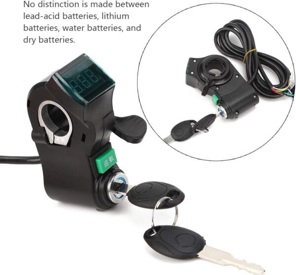 617eWosfcbL._AC_SL1001_.jpg RiToEasysports Acelerador de Polegar para Scooter, Bloqueio de Polegar, Display Elétrico de Tensão Em Tempo Real, 12v-84v, Grau Linear para Hall