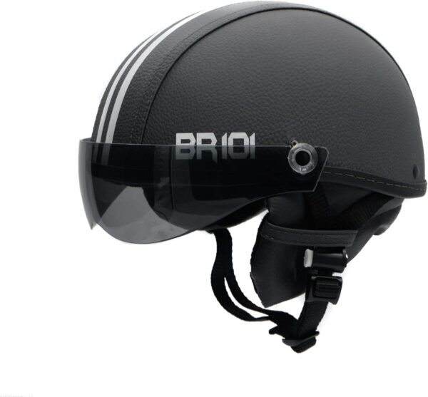 617ug80RzSL._AC_SL1500_.jpg Capacete Coquinho Scooter Elétrica Bike Skate Patinete Br101 Premium Grafite Viseira Fume (P - VESTE 55/56)
