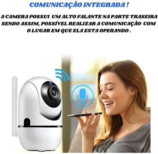 Babá Eletrônica Câmera Wi-Fi de Segurança IP Full HD 1080p – Visão Noturna, Áudio Bidirecional, Monitoramento Remoto via Celular, Rastreio por Movimento, Ideal para Bebê, Pet e Casa