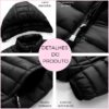 Jaqueta Puffer Bobojaco Feminina Casaco Corta Vento Acolchoada Impermeável Bolsos Capuz Removível