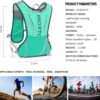 Colete de hidratação para corrida para homens e mulheres Mochila de água para corrida 3L Pacote de hidratação para corrida de trilha Maratona Caminhada (Verde-1,5L+250ML)