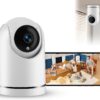 Câmera de Segurança Wi-Fi Interna, Câmera Inteligente com Rotação 360°, 2MP Full HD, Visão Noturna Colorida, Detecção de Movimento Humano, Áudio Bidirecional, Seguimento Automático