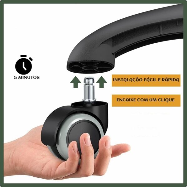 61BCCmP1YYL._AC_SL1200_.jpg Rodízio Kit 5 Rodinhas Cadeira Escritório Silicone Antirisco