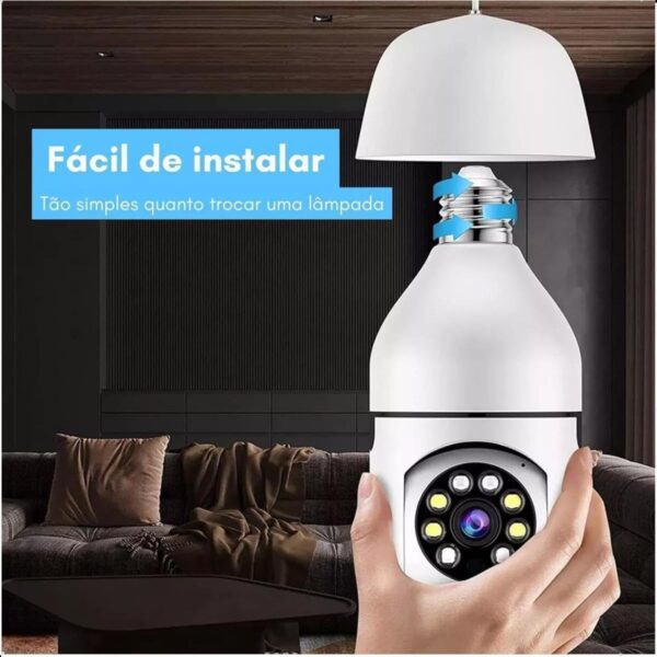 Câmera Lâmpada WiFi 360° Full HD 1080p com Visão Noturna, Detecção de Movimento, Áudio Bidirecional, Monitoramento Remoto via App Yoosee, Segurança Inteligente, Bivolt